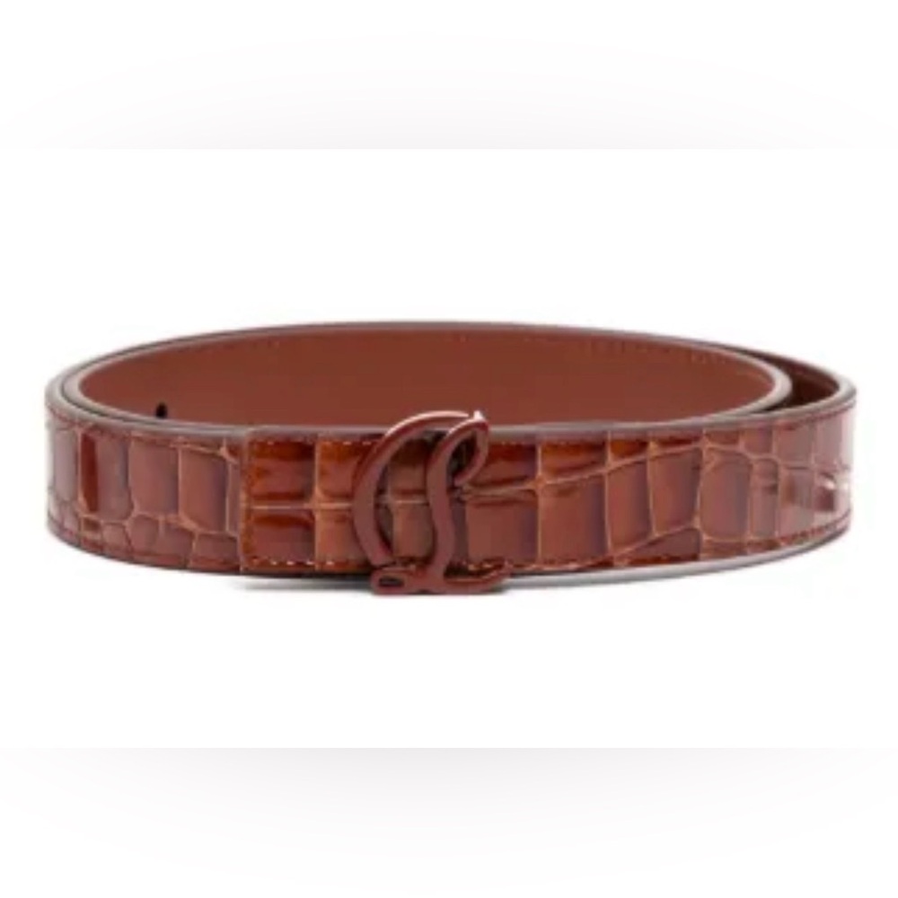 Christian Louboutin CL Croc Embossed Belt